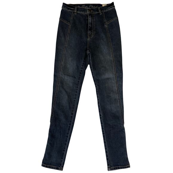 Free People We The People Dark Blue High Waisted Skinny Jeans- 27 - Picture 2 of 9